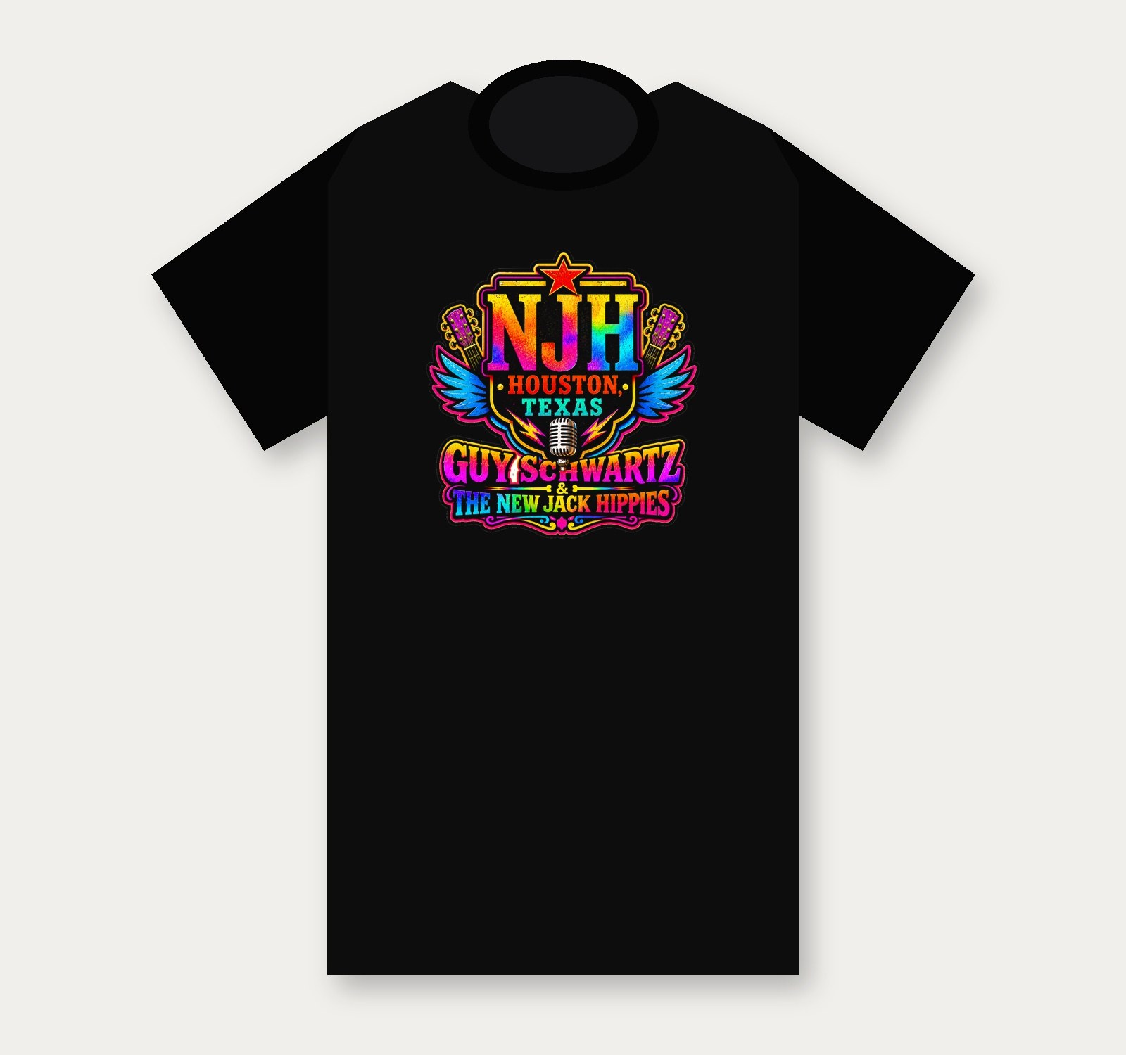 Black New Jack Hippies Houston logo shirt