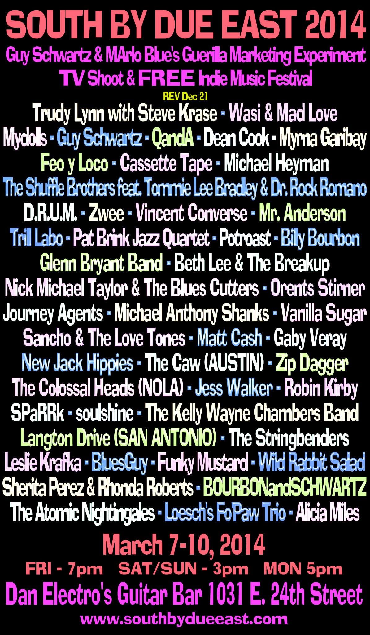 South by Due East 2014 poster